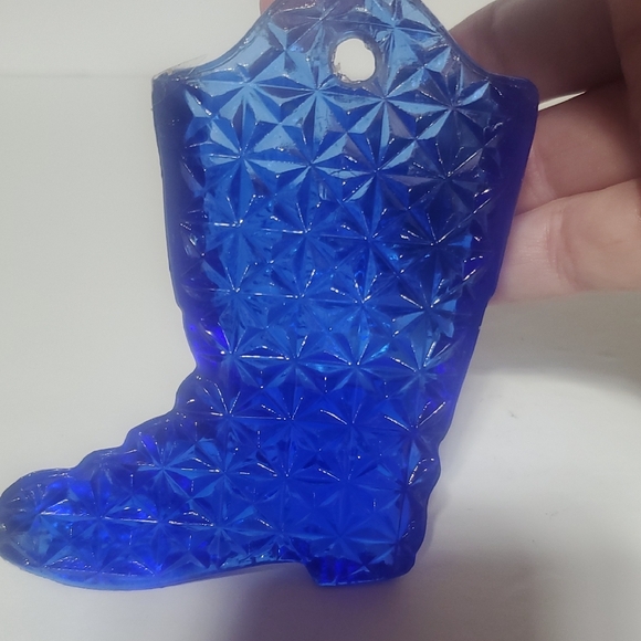 Vtg Colbalt Blue Glass Match Or Toorhpick Holder - Picture 3 of 6